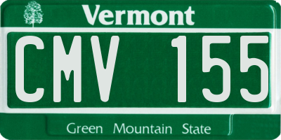 VT license plate CMV155
