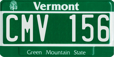 VT license plate CMV156