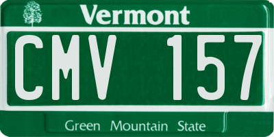 VT license plate CMV157