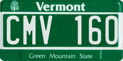 VT license plate CMV160