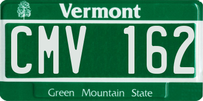 VT license plate CMV162