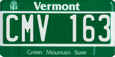 VT license plate CMV163