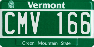 VT license plate CMV166