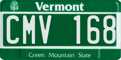 VT license plate CMV168