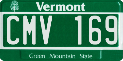 VT license plate CMV169