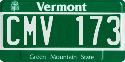 VT license plate CMV173