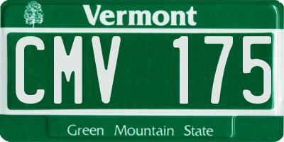 VT license plate CMV175