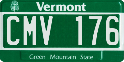 VT license plate CMV176