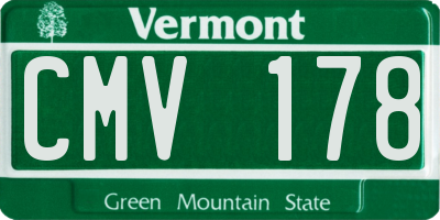 VT license plate CMV178
