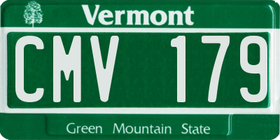 VT license plate CMV179