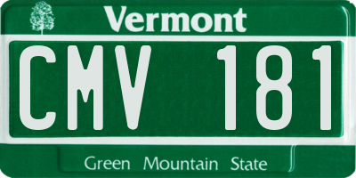 VT license plate CMV181