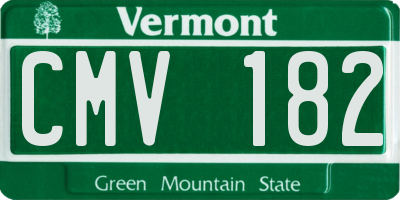 VT license plate CMV182