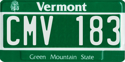 VT license plate CMV183