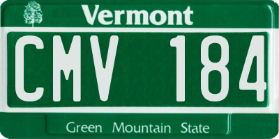 VT license plate CMV184
