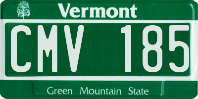 VT license plate CMV185
