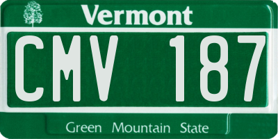 VT license plate CMV187
