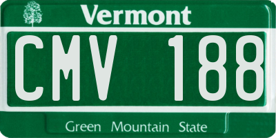 VT license plate CMV188