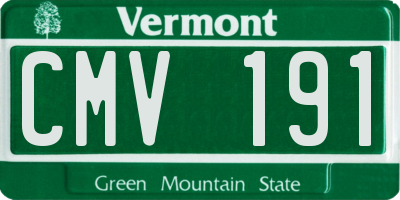 VT license plate CMV191