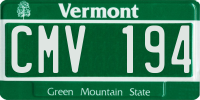 VT license plate CMV194