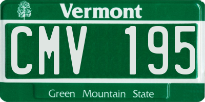 VT license plate CMV195