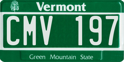 VT license plate CMV197