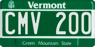 VT license plate CMV200