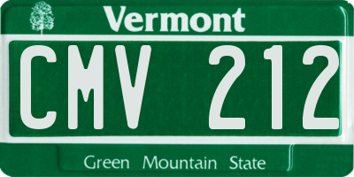 VT license plate CMV212