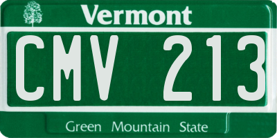 VT license plate CMV213