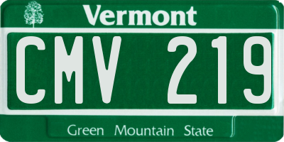 VT license plate CMV219