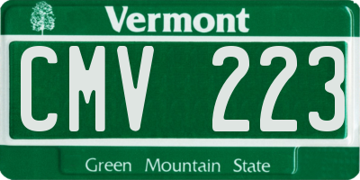 VT license plate CMV223