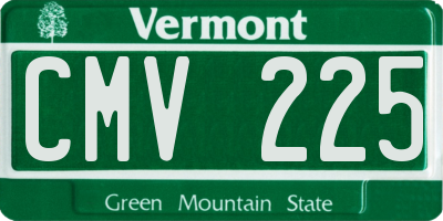 VT license plate CMV225