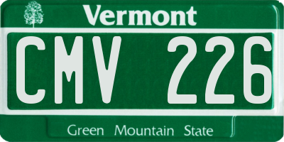 VT license plate CMV226
