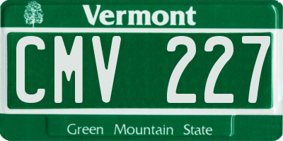 VT license plate CMV227