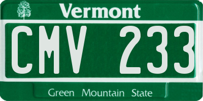VT license plate CMV233