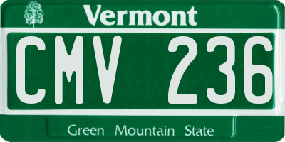 VT license plate CMV236
