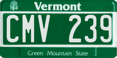 VT license plate CMV239