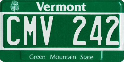 VT license plate CMV242