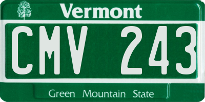 VT license plate CMV243