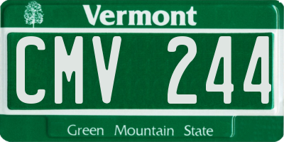 VT license plate CMV244