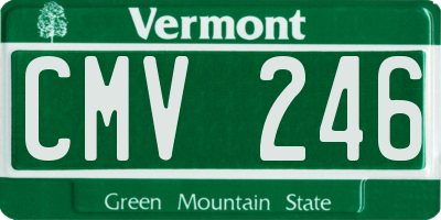 VT license plate CMV246
