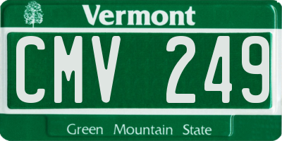 VT license plate CMV249