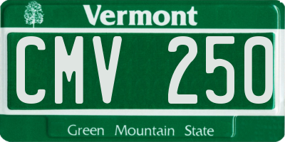 VT license plate CMV250