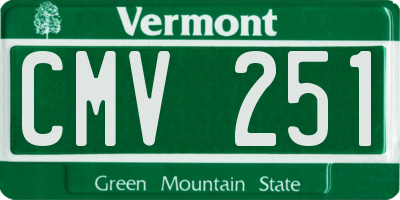 VT license plate CMV251