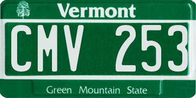 VT license plate CMV253