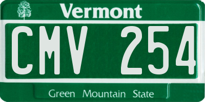 VT license plate CMV254