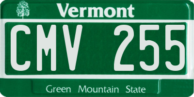 VT license plate CMV255
