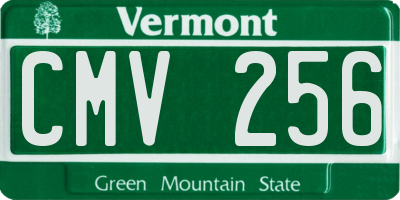 VT license plate CMV256