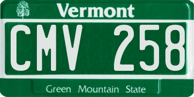 VT license plate CMV258