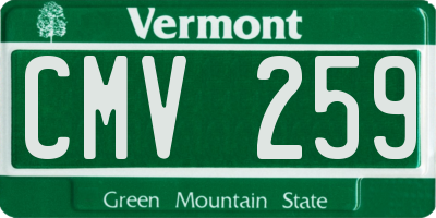 VT license plate CMV259