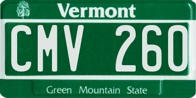 VT license plate CMV260